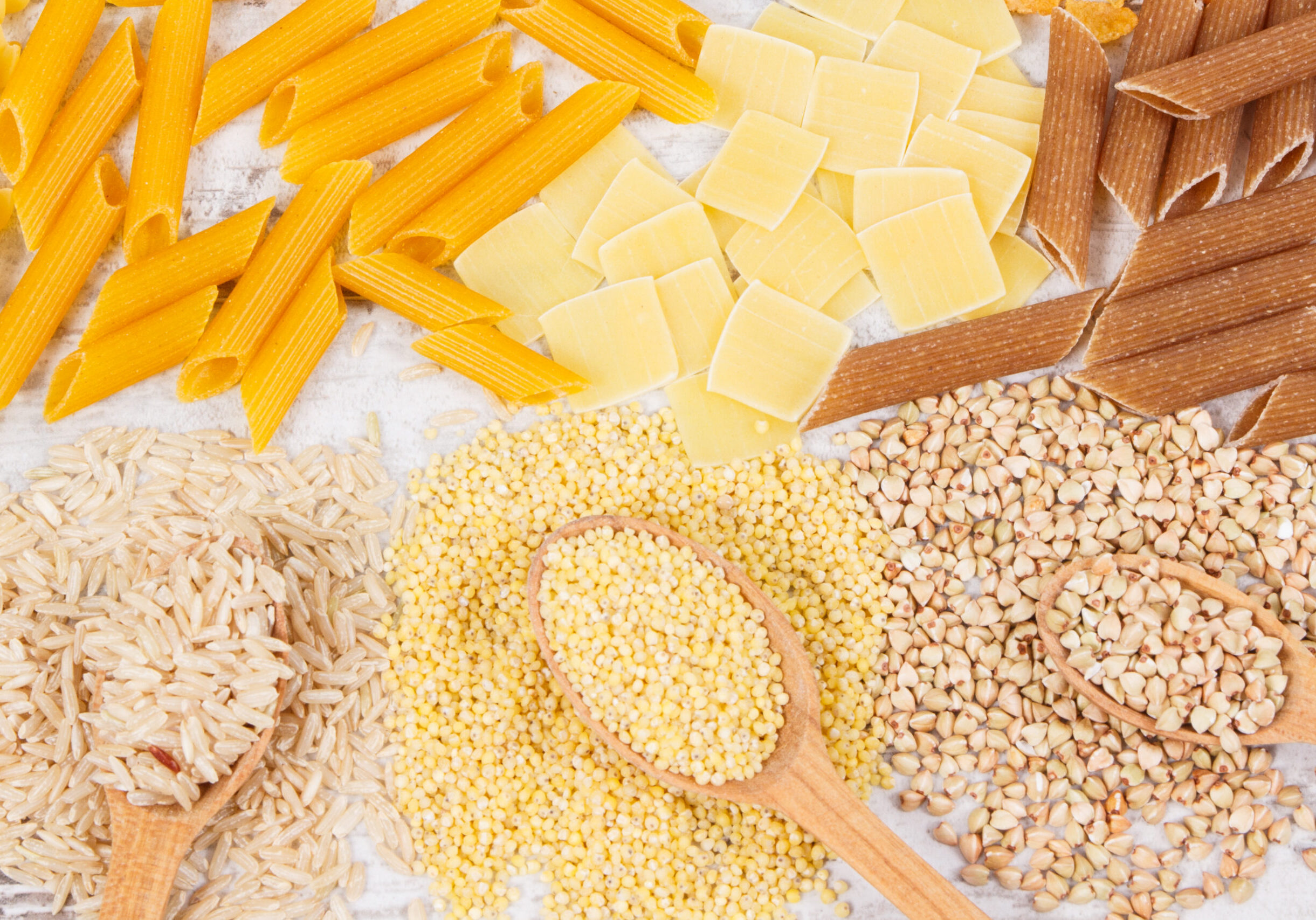 Natural ingredients and products as source carbohydrates, vitamins, minerals and dietary fiber, healthy nutrition concept